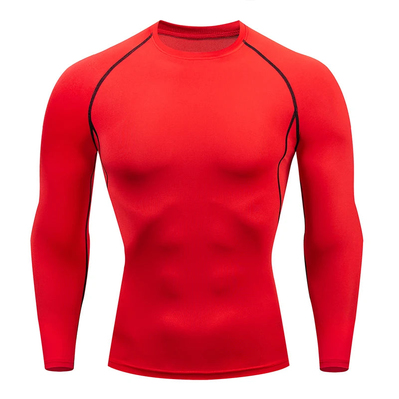 Men's Gym Compression Shirt Male Rash guard Fitness Long Sleeves/Running Clothes Homme T Shirt Football Jersey Sportswear Dry Fit