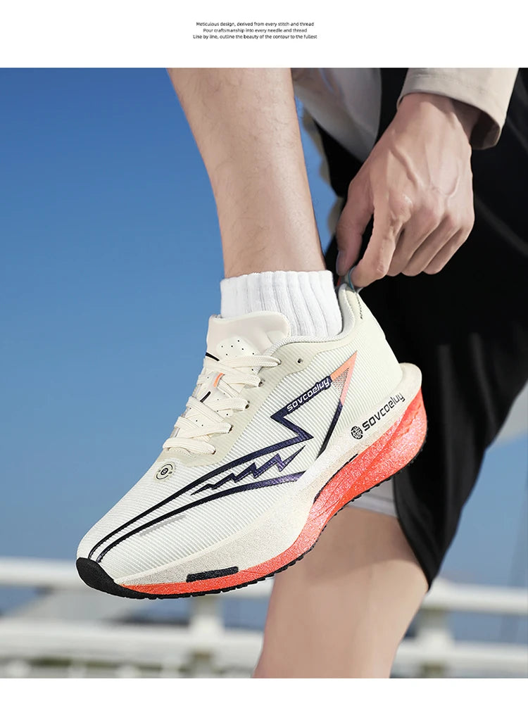 Running Shoes Carbon Marathon Men Sports Breathable/Lightweight Women's Comfortable Athletic Nonskid Sneakers