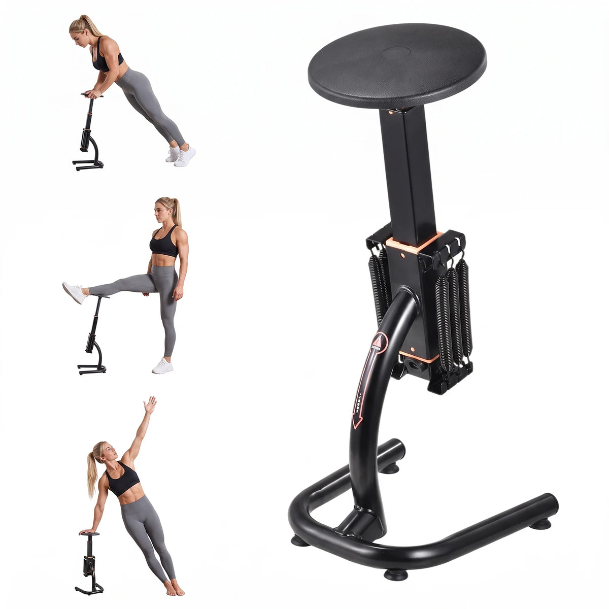 Assisted Squat Machine, Seat Height Adjustable from 61 to 76 cm Variable/Intensity Glutes Trainer Fitness Butt Machine Exercise Equipment