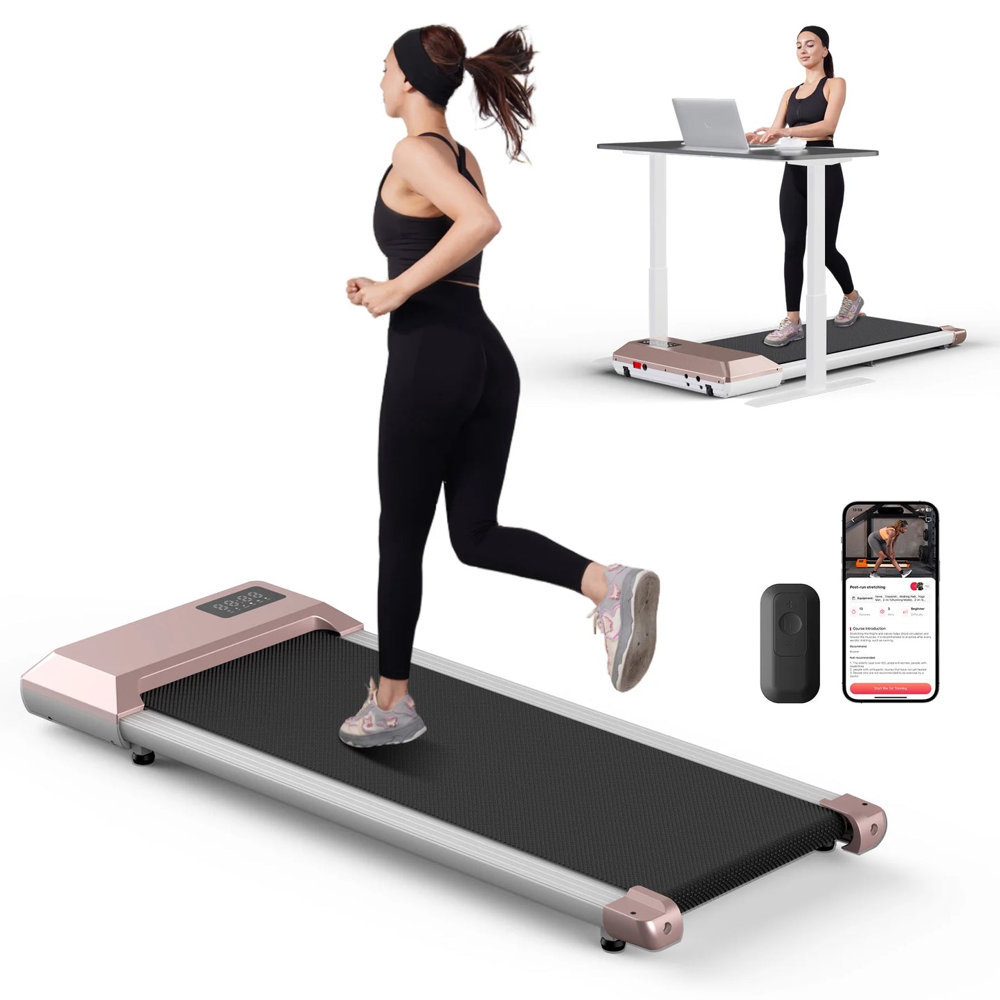 300lbs Treadmill for Home 2.5HP Treadmills Walking Pad/LCD Digital Data Display 2in1 Walking Running Fitness Exercise Machine