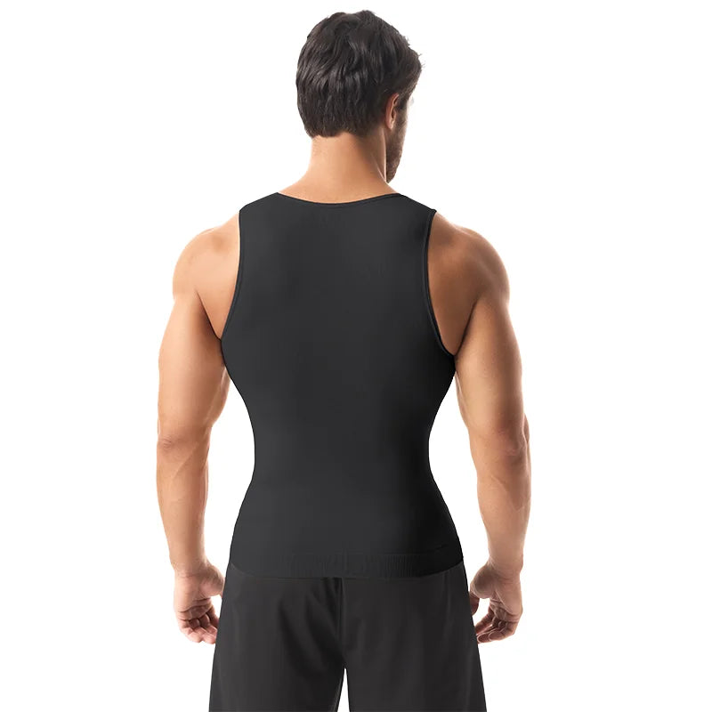 3 PCS Men Sleeveless Compression Vest Solid Slimming Body Shaper/Shirt Gym Workout T Shirt Tummy Control  Tank Tops
