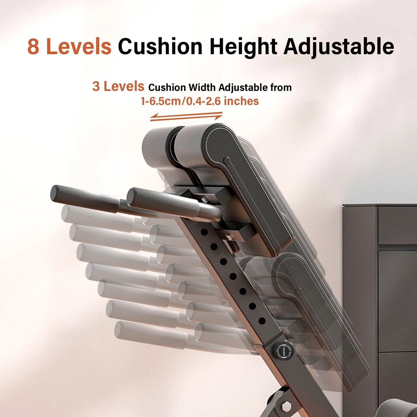 Adjustable Roman Chair for Home Gym Folding Hyperextension Bench for Lower Back/Heavy Duty Back Extender Machine with 5-Level Height Settings