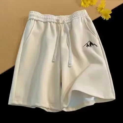 M-8XL Oversized Shorts Men's Casual Shorts Chinese Style Minimalist/Mountain Range Print Shorts Couple Basketball Short Pants
