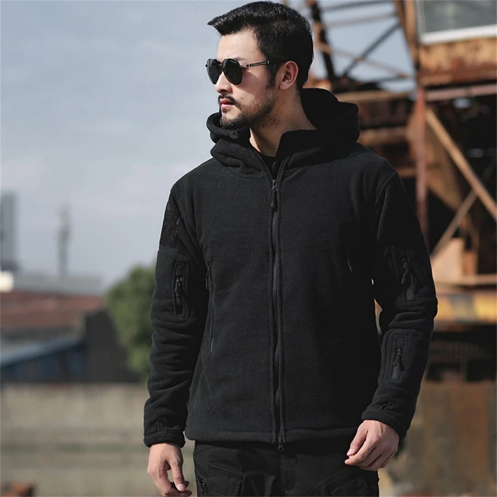 Men US Military Winter Thermal Fleece Tactical Jacket Outdoors Sports/Hooded Coat Softshell Hiking Outdoor Army Jackets