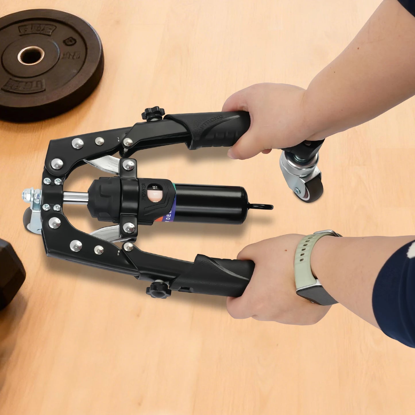 Hydraulic Power Twister Spin Button Arm Blaster Forearm Workout Equipment/Adjustable 22-440lbs for Arms Legs Biceps