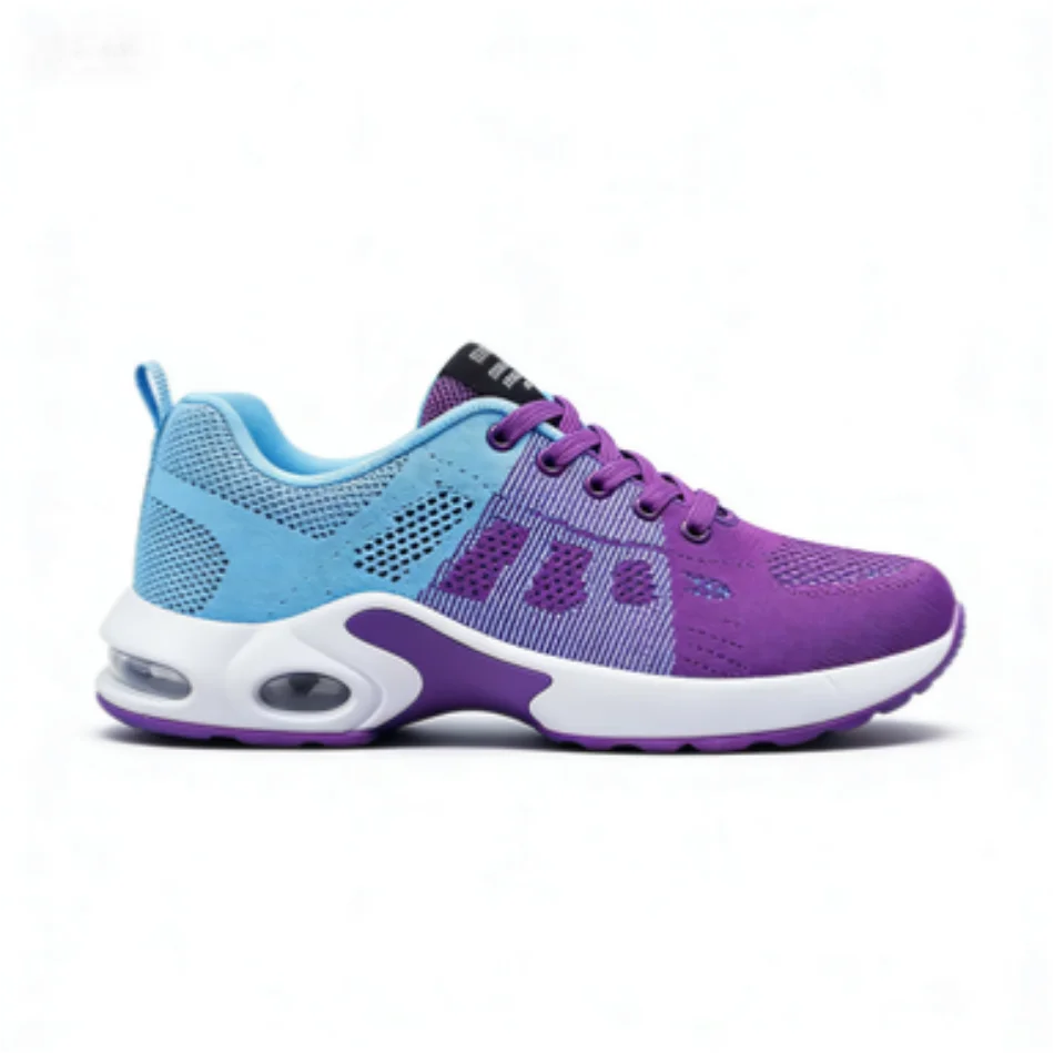 Women's Colorblock Purple Blue Air Cushion Sneakers/Breathable Mesh Lightweight Athletic Shoes