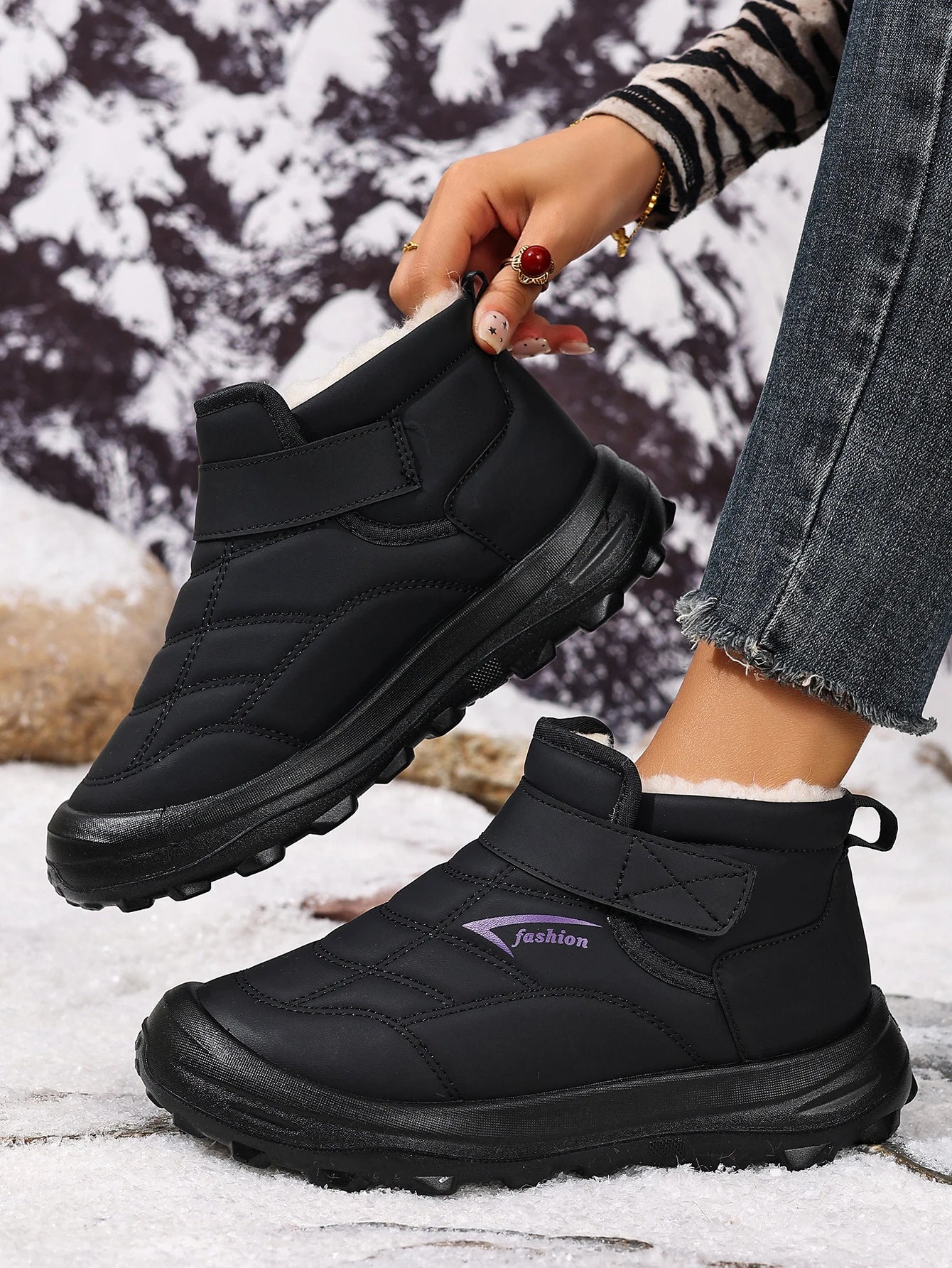 Women's cotton shoes for winter warm and comfortable casual/and versatile waterproof and anti-slip wear-resistant