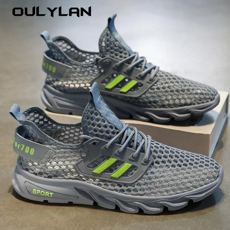 Oulylan Men Sneakers Hollow Mesh Breathable Soft Sole Shoes/Casual Lightweight Non-slip Walking Running Shoes for Men