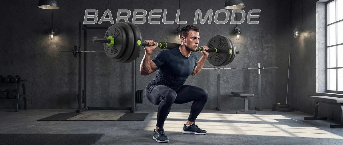 Adjustable Weight Set 44 Lbs, 4-in-1 Dumbbell Set/and Barbell Weight Set for Home Gym Converts to Kettlebell & Push-Up Stand
