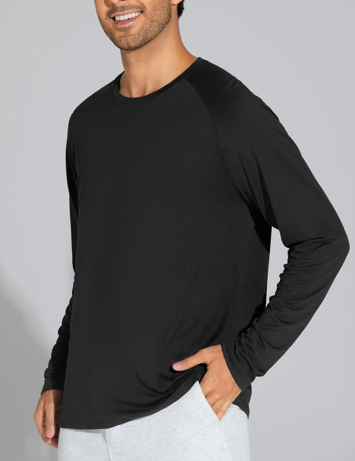 THE GYM PEOPLE Men's Long Sleeve Soft Workout Shirts UPF 50+/Lightweight Athletic Pullover Tops for Hiking Running Shirts