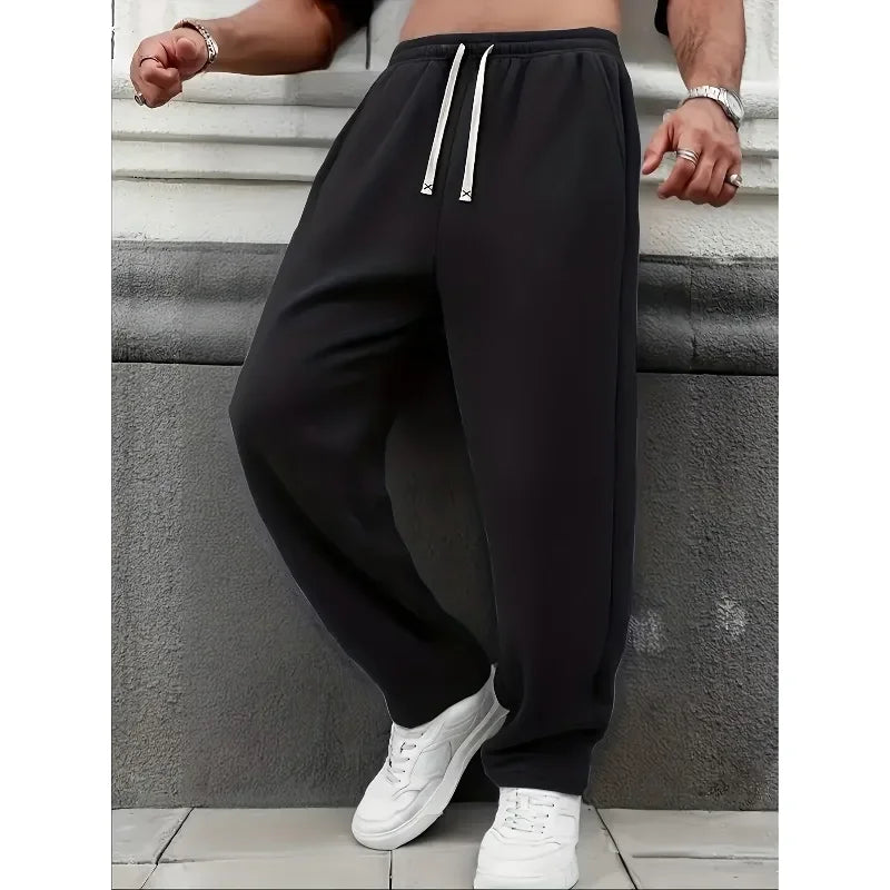 Super handsome men's straight leg pants made of pure cotton/for casual wear suitable for men in autumn and winter
