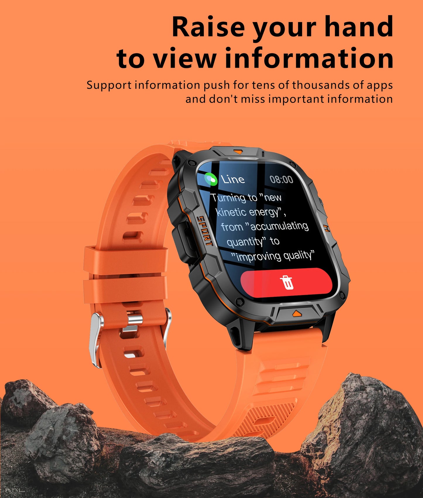 For Xiaomi Outdoor Sports Smart Watch GPS tracker 5ATM Flashlight/1.96" HD Display Screen Bluetooth call Men Fitness Watches