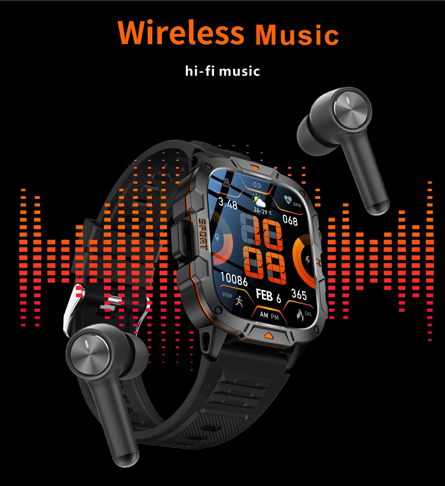 For Xiaomi Outdoor Sports Smart Watch GPS tracker 5ATM Flashlight/1.96" HD Display Screen Bluetooth call Men Fitness Watches