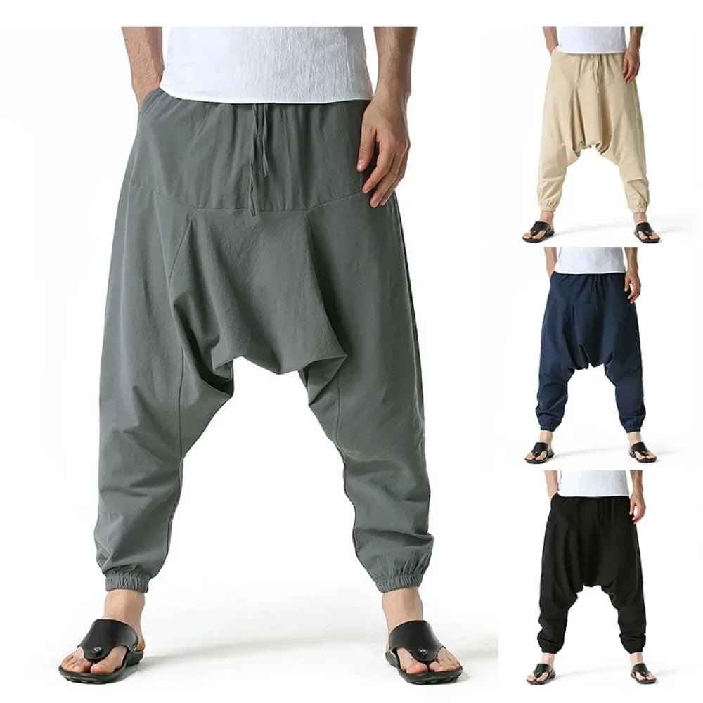 New Men Harem Pants Sweat wear Baggy Casual Yoga Loose Cotton/Sport Jogging Pants Cross Pants for Men Streetwear