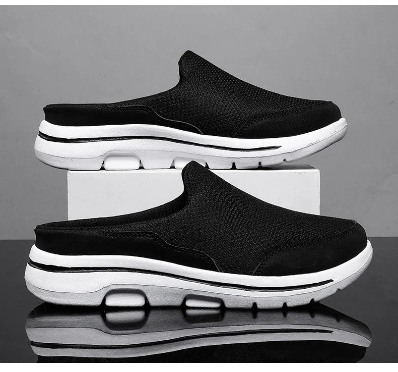 Men Slippers Summer Breathable Home Indoor Slippers Men Thick/Bottom Slides Fashion Couple Walking Shoes Plus Size 39-48