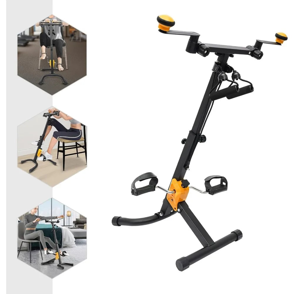 Foldable Pedal Exerciser Bike for Seniors for Total Body Home/Folding Adjustable Rehab Fitness Equipment for Elderly