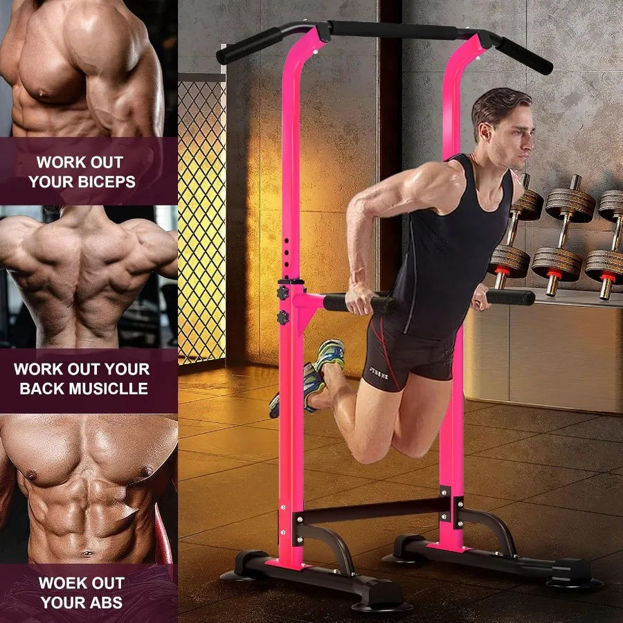 Power Tower Pull Up Dip Station Multi-Function Fitness Equipment/for Strength Training Adjustable Height Dip Stand for Home Gym