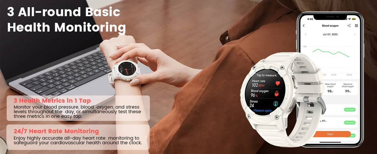 KOSPET TANK S2 GPS Smart Watch For Women Compass Altimeter Barometer/Bluetooth Call AI Voice AMOLED IP69K Waterproof Smartwatch