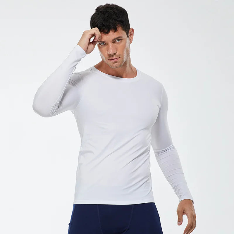 Men Compression Running T-Shirt Fitness Tight Long Sleeve Sport T-shirt/Training Jogging Shirts Gym Sportswear Quick Dry Clothes