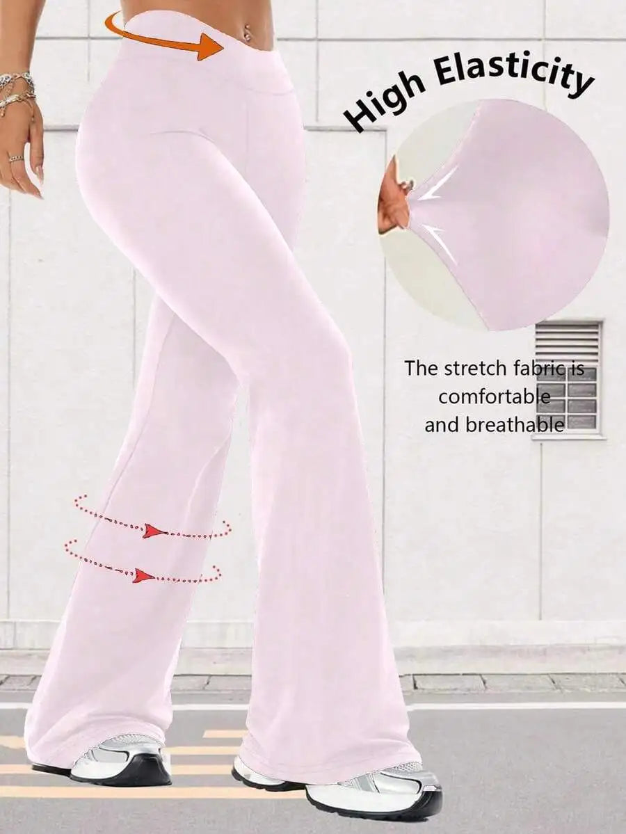 Women's High Waist Flare Yoga Pants Wide Leg Yoga Pants/Loose Casual Sports Leggings For Fitness
