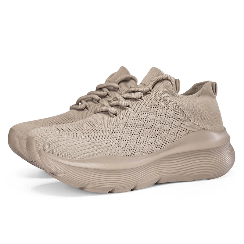 Women's Mesh Breathable Casual Sneakers Lace-up Vulcanized Shoes/Ladies Platform Sneakers Female Shoes Loafers Plus Size