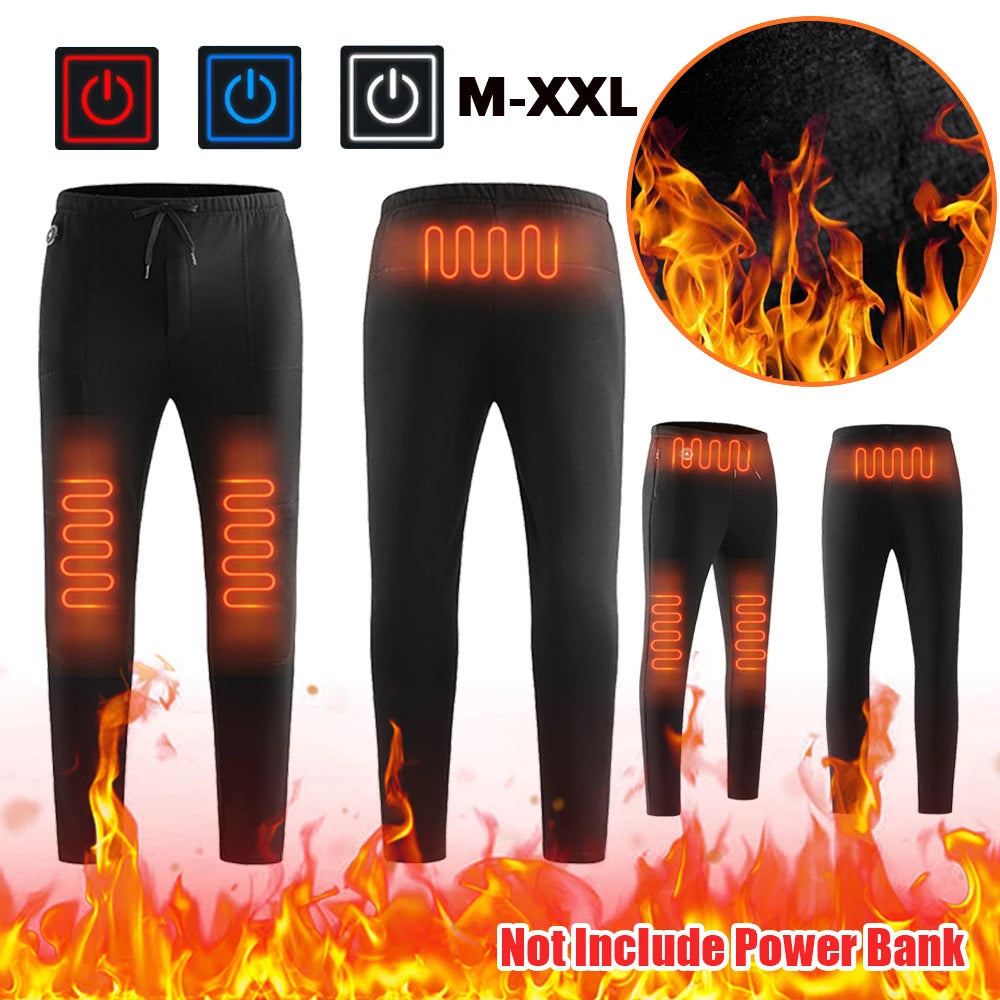 Winter Heated Pants 3/4 Heating Zones/Electric Thermal Trousers 3 Temperature Modes