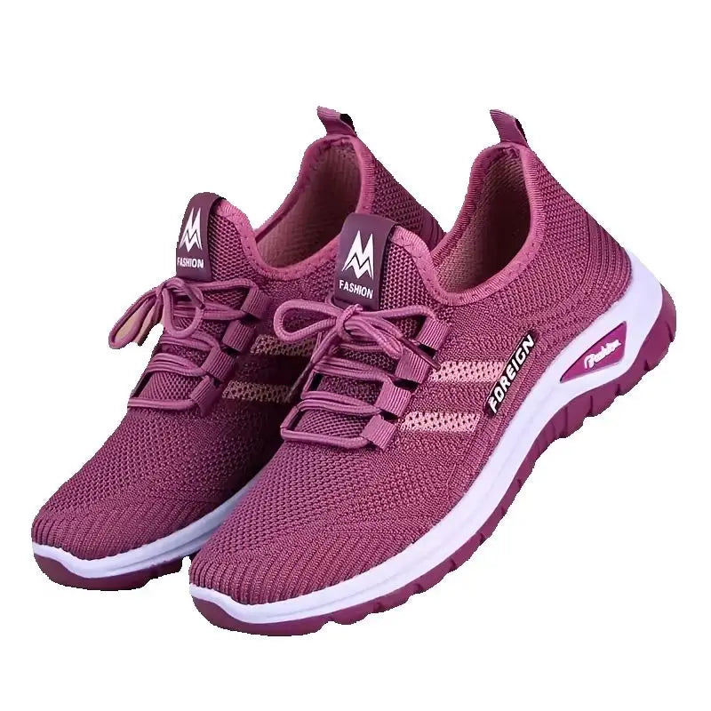 Women's Breathable Knit Walking Shoes Soft Cushion/Non Slip Lace Up Sneakers Lightweight Comfort Casual Daily Sports Shoes