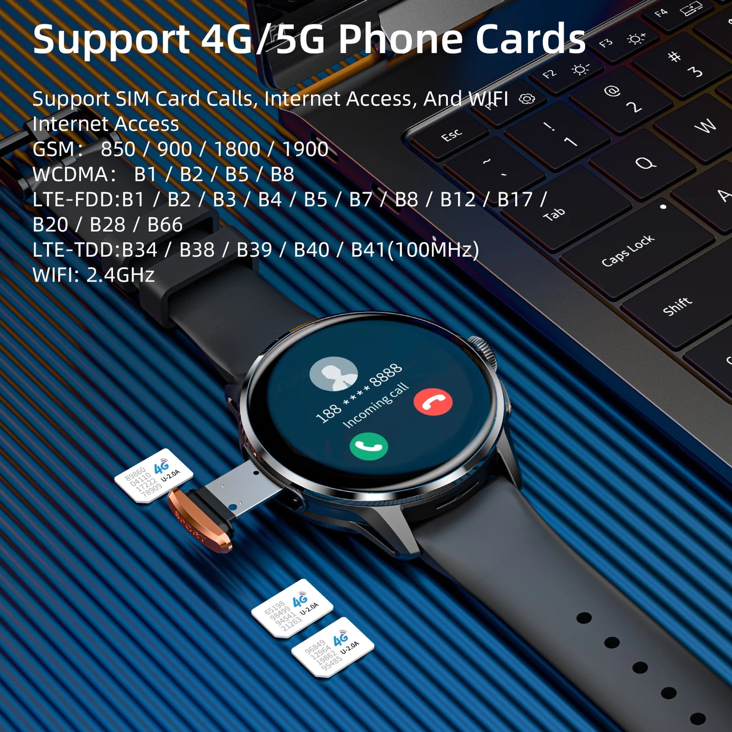 LOKMAT APPLLP 3 Android Smart Watch Amoled Round Screen/Retaining Camera Wifi 4G Watch Phone App Download with Quick Charging