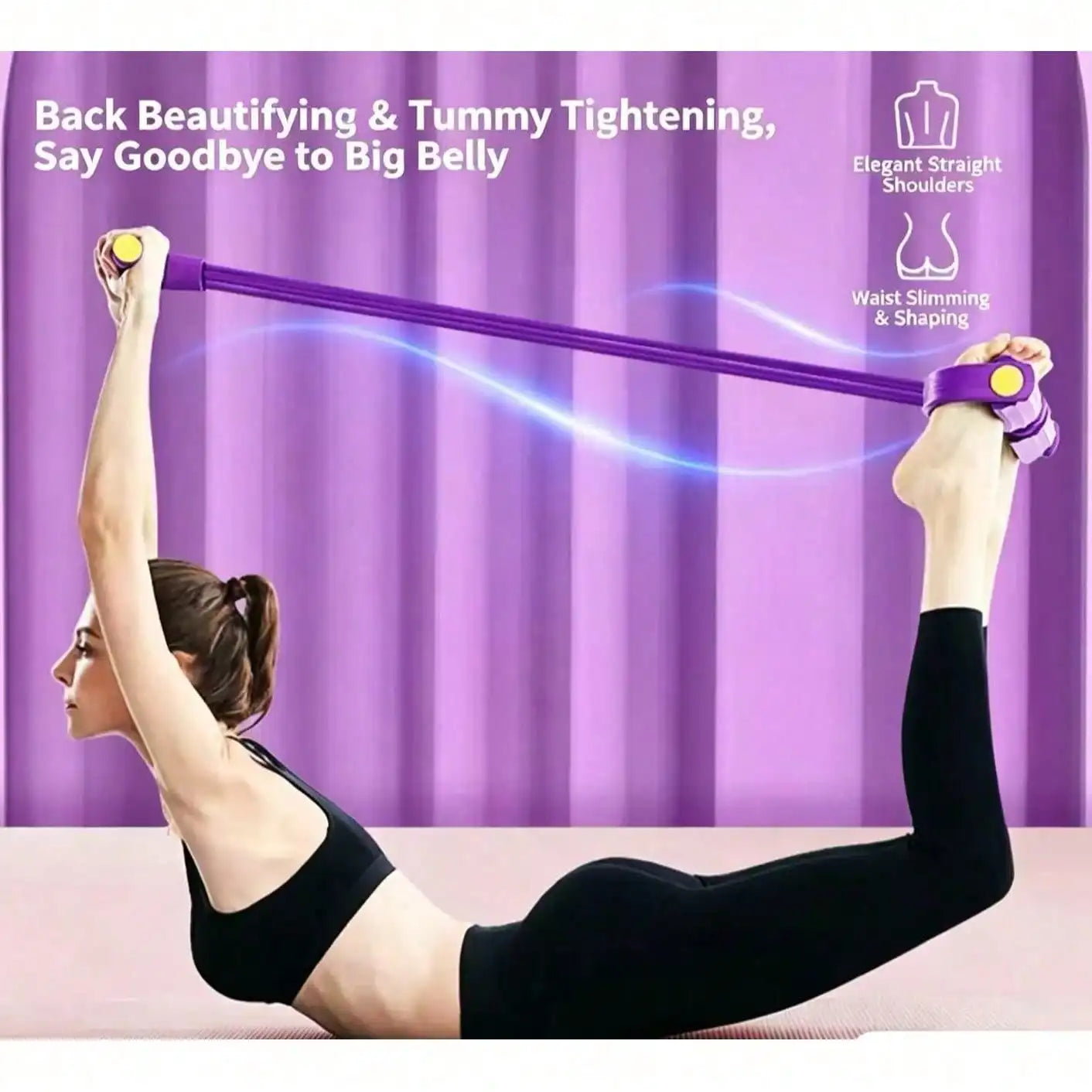 4 Tubes Pedal Resistance Bands Heavy Duty Leg Hip Booty Trainer/Portable Home Gym Pilates Fitness Equipment For Women