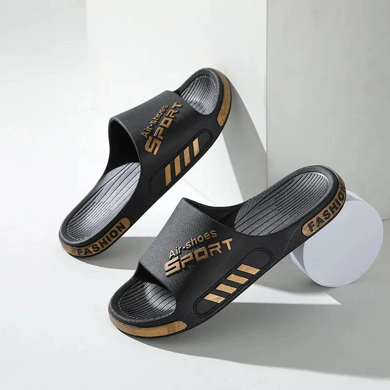 Fashion Men's Slippers PVC Soft Sole Non-slip Slides Casual/Outdoor Flip Flops Home Slippers New