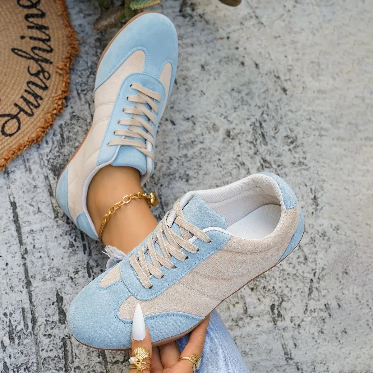 Women's Casual Flat-Soled Non-Slip Wear-Resistant Sport Spring/Autumn Round-Toe Soft And Comfortable Women Single Shoes