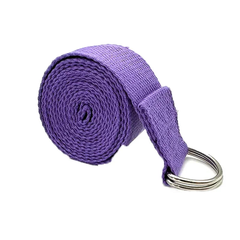 1.8mx3.8cm Yoga Strap Durable Cotton Exercise Straps/Adjustable D-Ring Buckle Gives Flexibility for Yoga Stretching