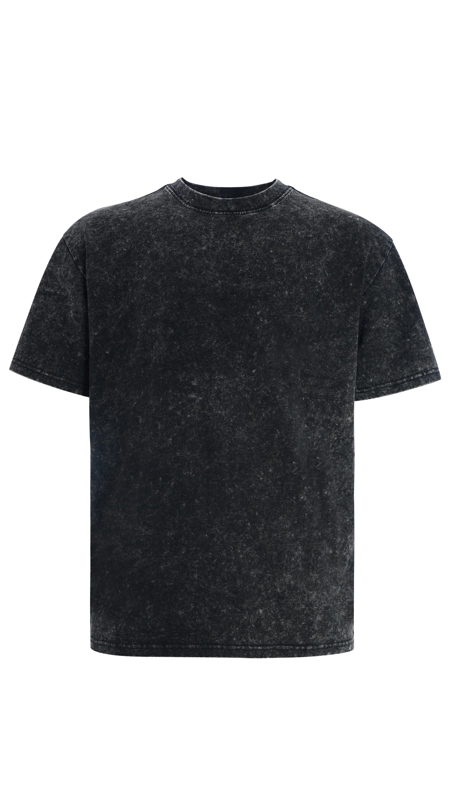 Men's 220g cotton washed T-shirt Retro heavyweight short sleeved/casual shirt solid color round neck short sleeved shirt