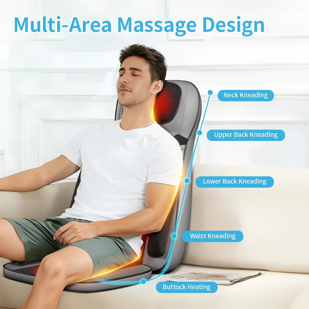 Shiatsu Neck Back Massager with Heat Adjustable Massage Chair Pad/Back Support Massage Seat Cushion for Full Body Massager
