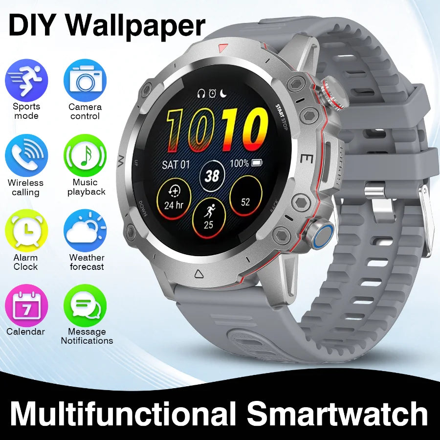 New Full-Touchscreen HD Sports Smartwatch with Call/Message Alerts  Watch Faces Multiple Sports Modes Music Playback