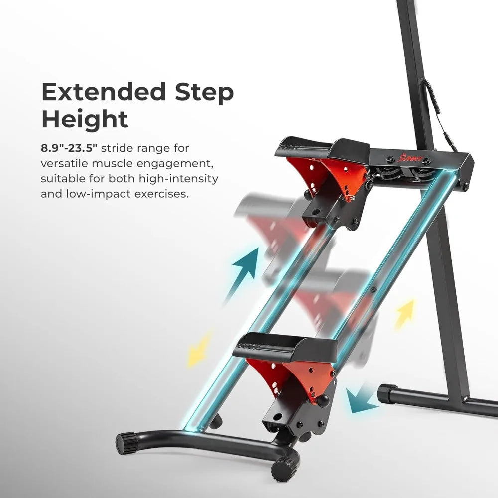 Handlebar Equipped Stair Stepper for Comprehensive Leg/Core and Glute Exercise Extended Step Range Climber Machine