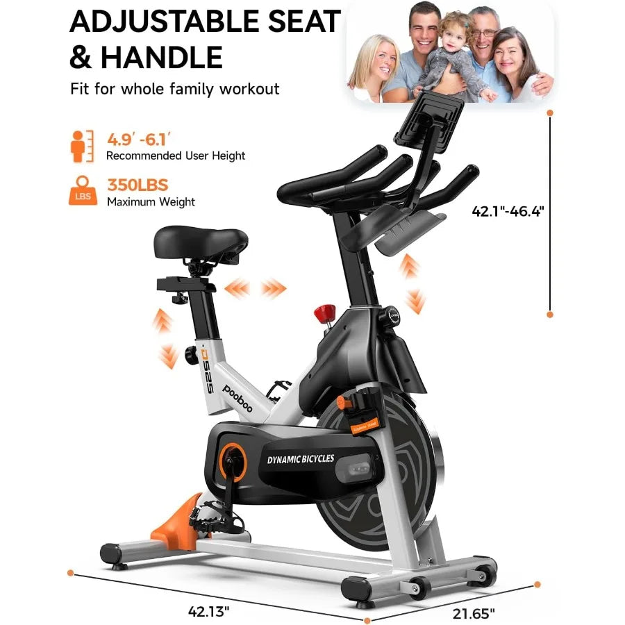 Indoor Cycling Bike with Adjustable Magnetic and Brake Pad/Resistance Silent Belt Drive for Home Cardio Fitness Upgraded Version