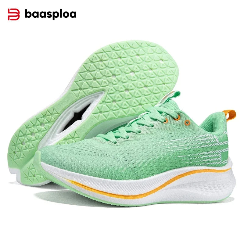 Baasploa Women Professional Running Shoes Outdoor Carbon Plate/Non Slip Sports Shoes Female Casual Breathable Jogging Sneakers