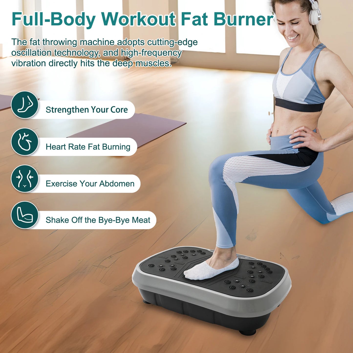 Vibration Plate Exercise Machine Fat-Burning Home Fitness/Slinger Shaping Whole Body Workout Portable Fitness Equipment