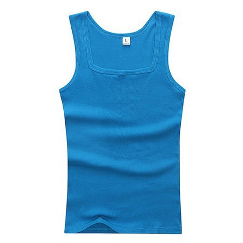 HOT Summer Male clothes Women Basic Elastic Tank Tops/100% Pure Cotton Sleeveless Fitness T-shirt Elastic Bodybuilding Vest