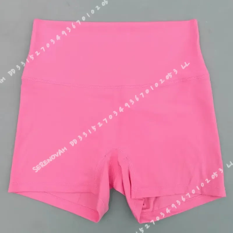Solid Color Women Fitness Sport Shorts High Waist Athletic Yoga Shorts/Leg Cycling Comprehensive Training Jogging Squat