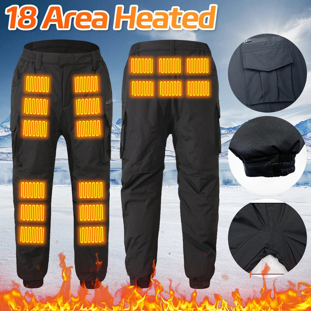 Thermal Heated Pant Casual Electric Heated Trouser USB Charging/Winter Heated Smart Heated Pants Outdoor Hiking Pants