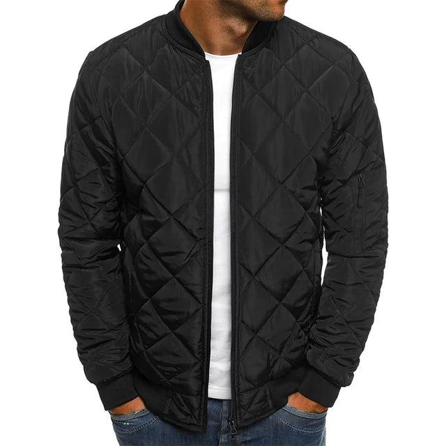 Winter New Jacket Men's Baseball Collar Mesh Pressed/Lightweight  Jacket Vintage Flight Casual Long Sleeve