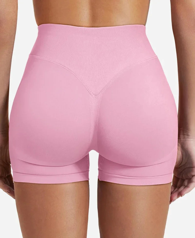 Seamless Shorts 4.5" Ribbed Yoga Shorts Women Flex Gym Shorts/Booty Running Short Butt Lifting Workout Pants