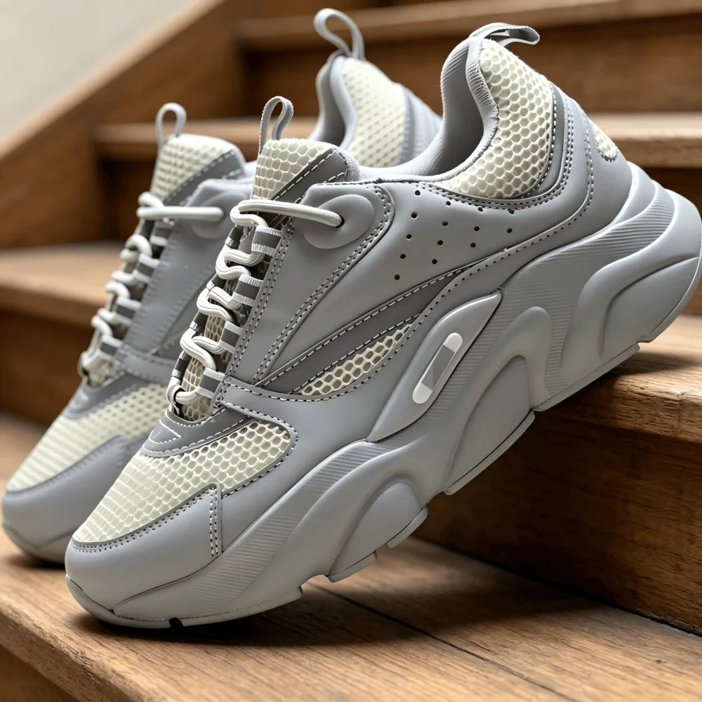 B22 Mesh Breathable Sneakers Shock Absorption Anti-Slip/Lightweight Low Cut Casual Sports Shoes for Men