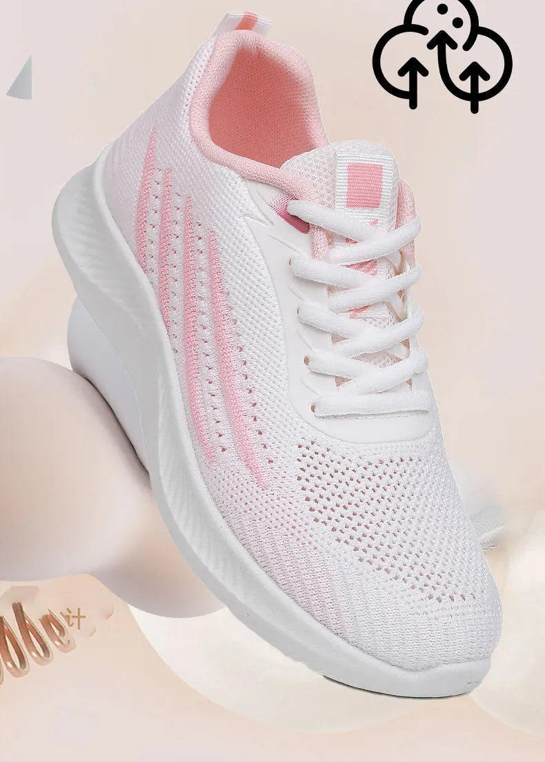 Women's Lightweight Running Shoes Summer Breathable Lace-Up/Gym Walking Training  Cushioned Sole Non Slip Fatigue Relief Casual