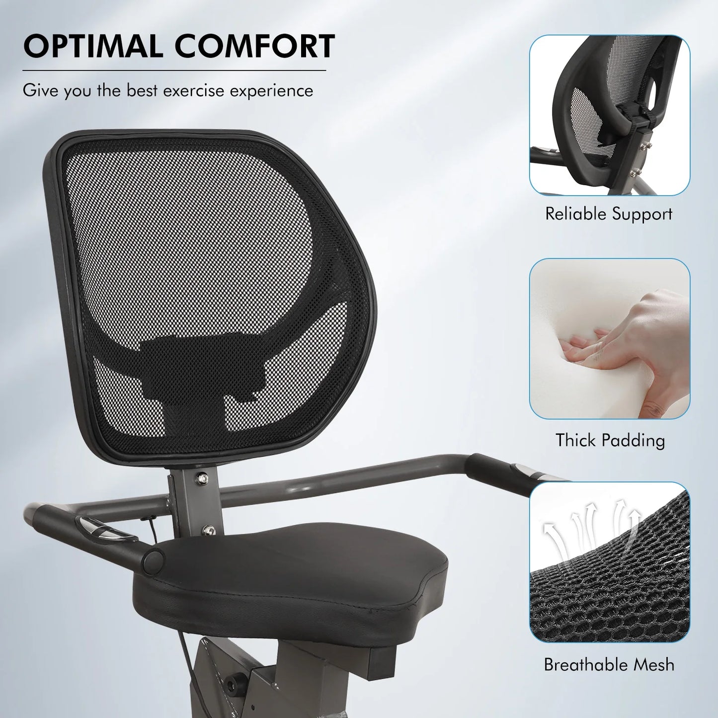 Recumbent Exercise Bike for Home Stationary Bike Sturdy Quiet 8 Levels/Recumbent Bikes Large Comfortable Seat Heart Rate Handle