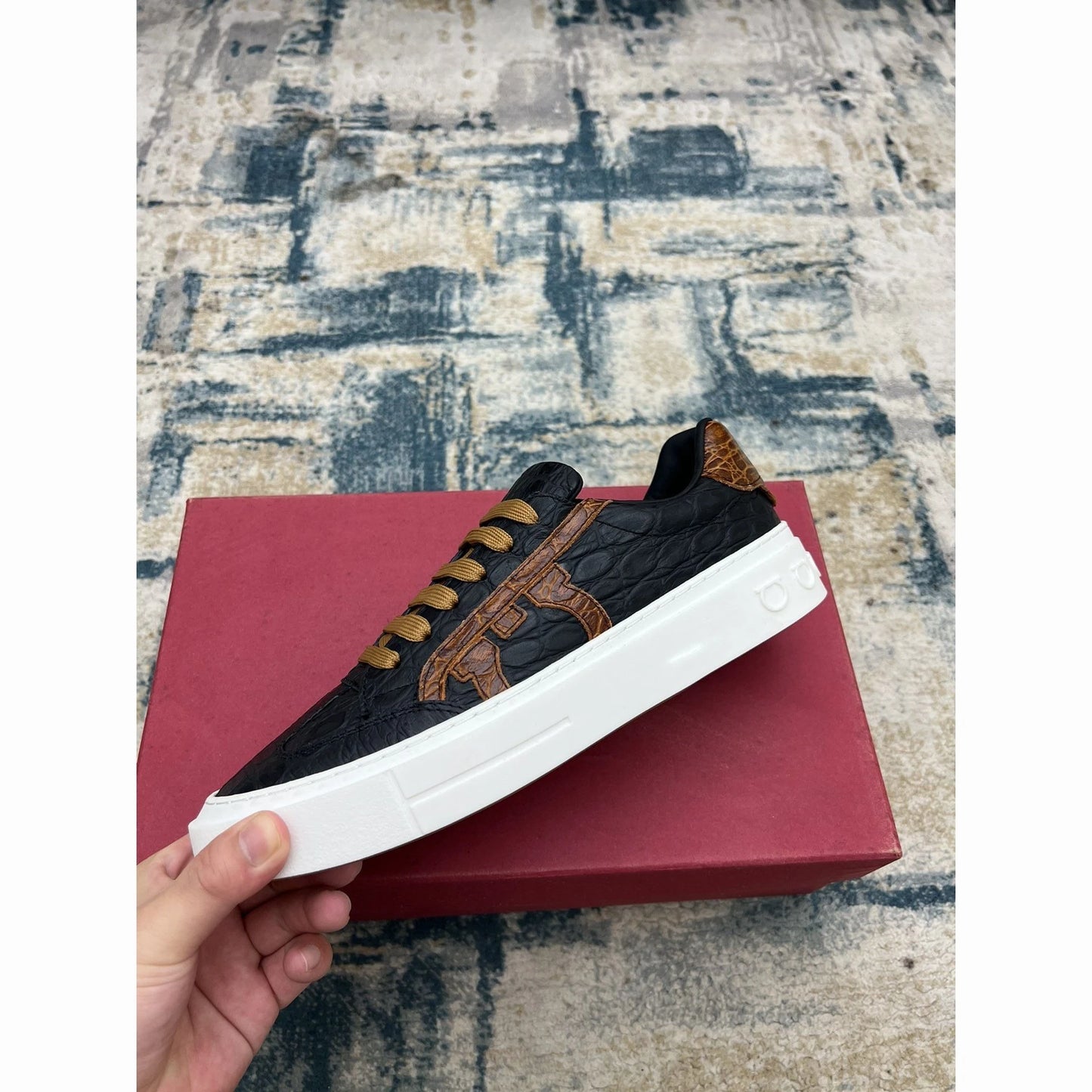 2026 New Arrival Men's Genuine Leather Board Shoes/Low Top Platform Sole Lace Up British Style for Daily Use