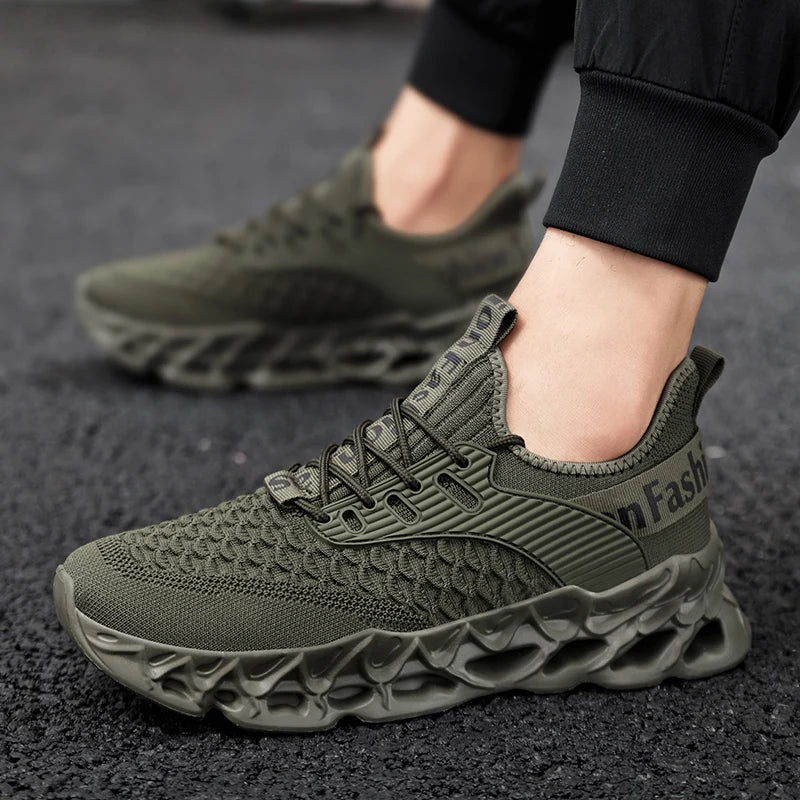 YRZL Men's Breathable Mesh Lightweight Running Shoes Soft Sole/Non Slip Comfortable Sports Shoes for Men Outdoor Walking Casual