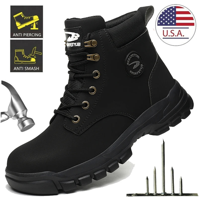 Men Safety Shoes Protective Sneakers Steel Toe Cap/Anti-smash Work Shoes Fashion Indestructible Boots Security